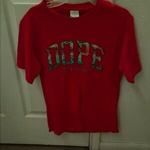 Women small Red Graphic T-Shirt DOPE LIFE